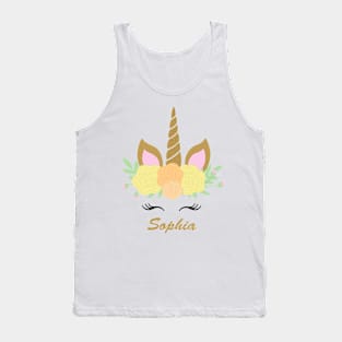 Unicorn Sophia - Yellow Tank Top